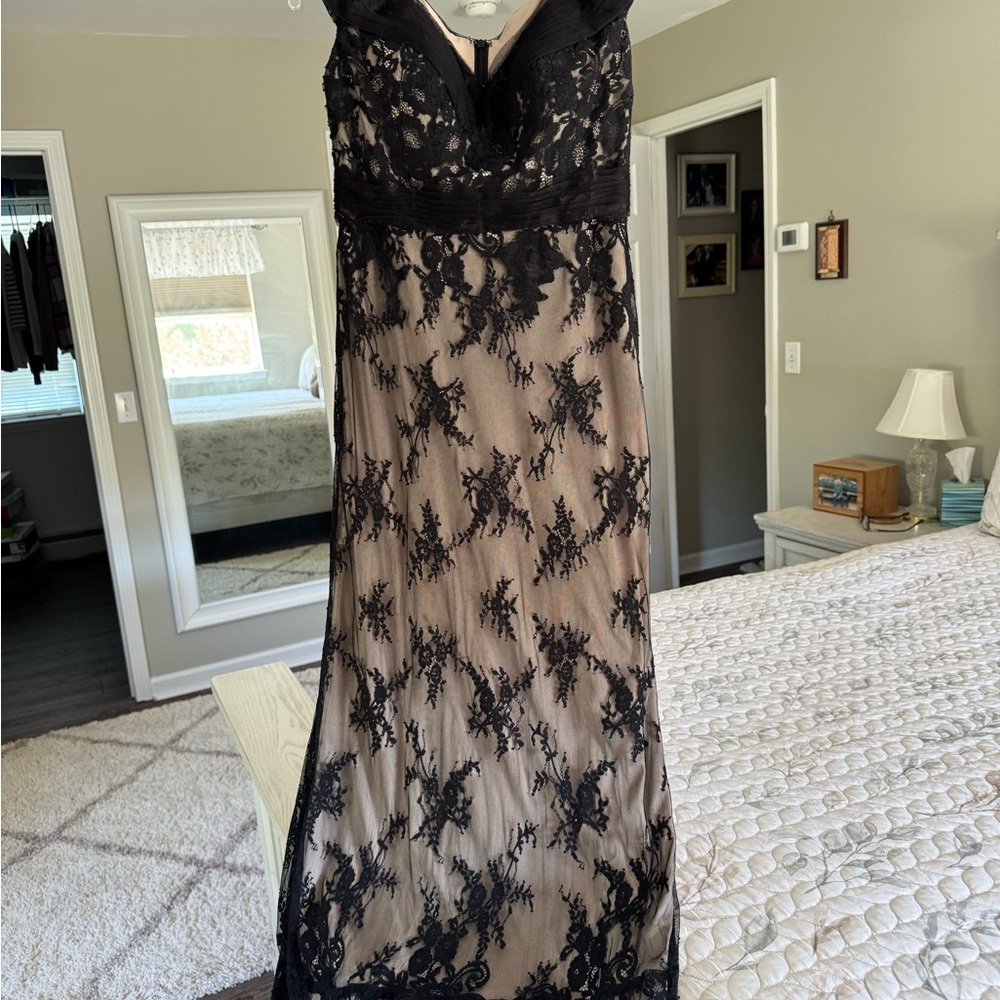 Jade Black and Cream Lace Maxi Dress